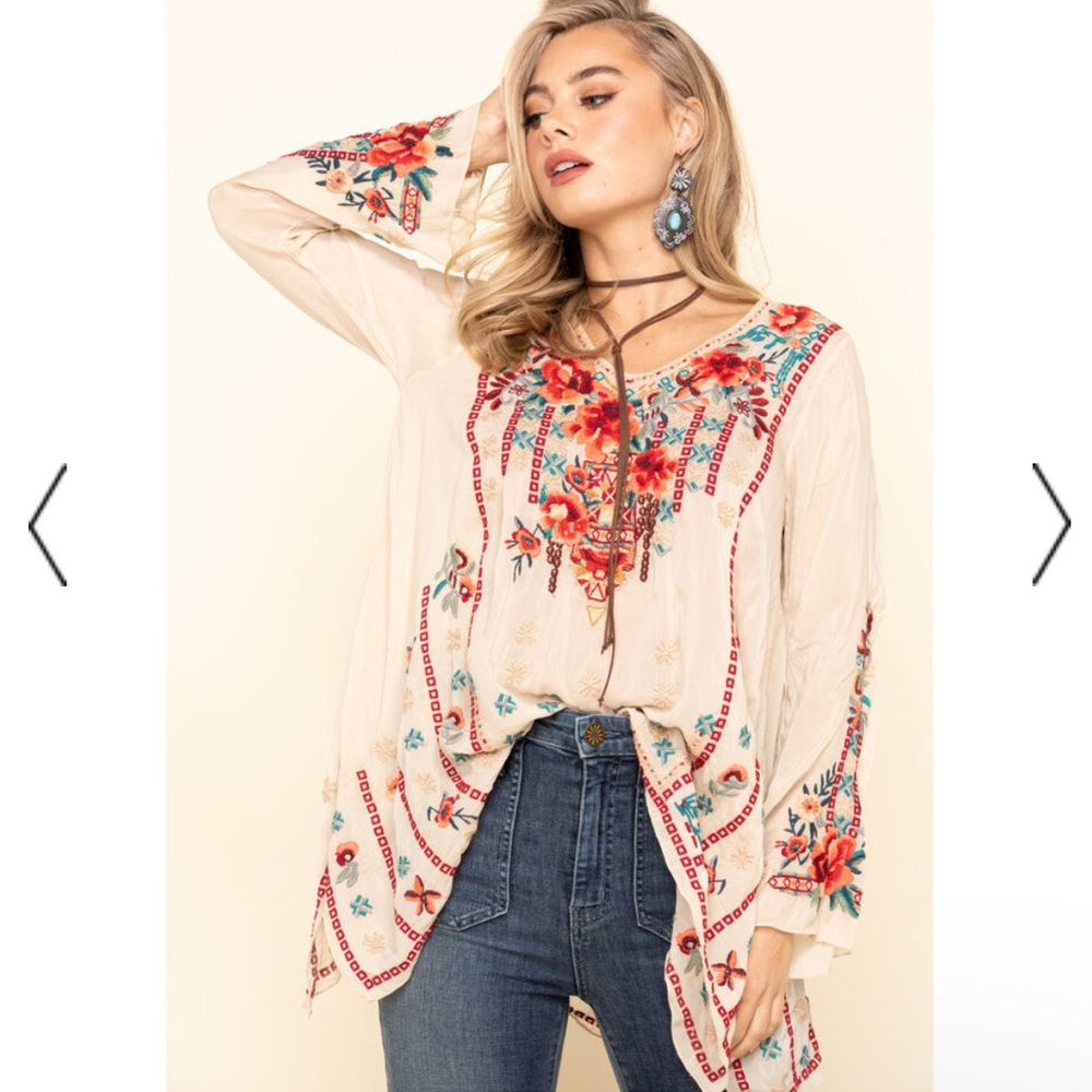 Johnny Was Womens Ivory Dulci Tunic